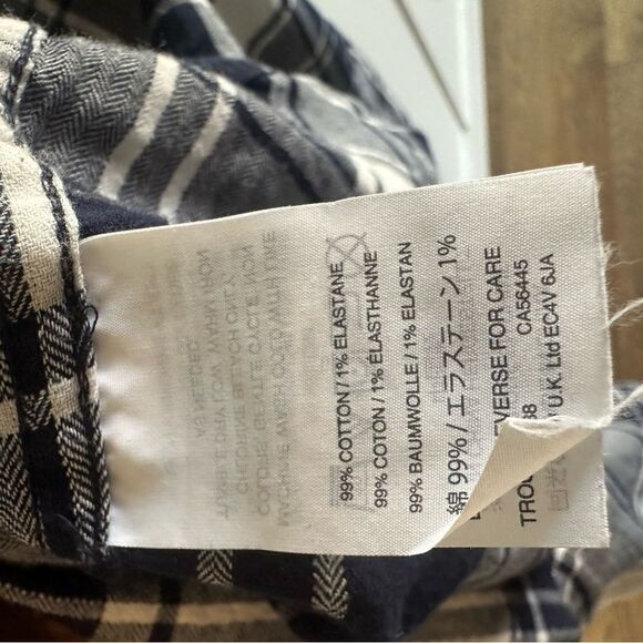 J.Crew Plaid Navy and White Shirt 4 tall - Picture 8 of 9